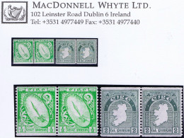 Ireland 1934 Se Experimental Coil ½d Imperf X Perf 14 2d Imperf X Perf 14 In Fresh Mint Pairs - Unused Stamps