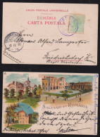 Rumänien Romania 1898 Picture Postcard FIERBINTI X FRIEDRICHSDORF Germany Salutari Din Romania Bufta Campina Bucaresti - Brieven En Documenten