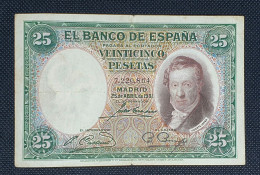 ESPAÑA 25 PESETAS 1931 / II REPUBLICA / SIN SERIE MBC+ / VF+ - 25 Peseten