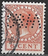 Perfin VH & C (v. Heek & Co NV Te Enschede) In 1924-1926 Koningin Wilhelmina Veth 6 Cent Bruin Zonder WM NVPH 150 - Gezähnt (perforiert)