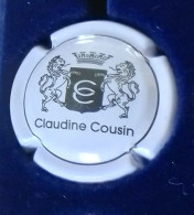 PLAQUE DE MUSELET DE CHAMPAGNE " CLAUDINE COUSIN N° 2 MAUVE PALE ET NOIR " - Germain