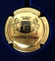 PLAQUE DE MUSELET DE CHAMPAGNE " CLAUDINE COUSIN N° 3 OR ET NOIR ECUSSON NOIR " - Germain