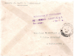 MADAGASCAR / ENVELOPPE  DE MADAGASCAR ET DEPPENDANCES AVEC UNE TAXE PERCUE DE 1f,50 EN 1944 - Lettres & Documents