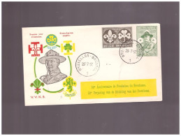 BELGIO- SCOUT 29 7 1957 FDC 50° ANNIVERSARIO FONDAZIONE SCAUTISMO - 1951-1960