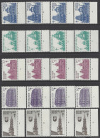 Belgique - 1965 - COB 1354 à 1358 ** (MNH) - Planches 1 à 4, Série Complète - 1961-1970