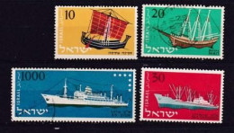 ISRAEL, 1958, Used Stamp(s)  Without  Tab, Merchant Ships, SG Number(s) 143-146, Scannr. 19009 - Gebruikt (zonder Tabs)