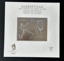 Guyane Guyana 1992 Mi. Bl. 226 Silver Argent Olympic Games Albertville 1992 Edgar Grospiron Ski Jeux Olympiques Genova - Ski
