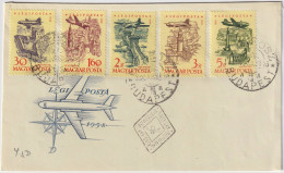 HONGRIE / HUNGARY - 1958 Mi.1562A, Mi.1565A, Mi.1566A, Mi.1567A& Mi.1568A On FDC (First Day Cover) - Lettres & Documents