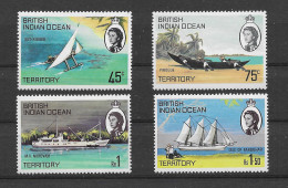 Britisches Terretorium Im Indischen Ozean 1960 Schiffe Mi.Nr. 32/35 Kpl. Satz ** - Territoire Britannique De L'Océan Indien