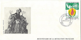 Envellope CONGO Bicentenaire De La Revolution 1e Jour N° 844 Y & Ttampon A Texte - FDC