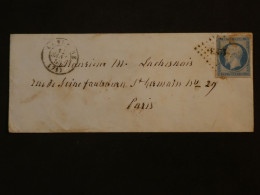 BQ4 FRANCE BELLE  LETTRE  +++1853  A PARIS  +NAPOLEON N°10 .25C + AFFR.INTERESSANT+++ + - 1852 Louis-Napoléon