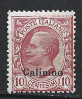 Calino, 1912 - 10c Rosa, Soprastampato - Nr.3 MNH** - Aegean (Calino)