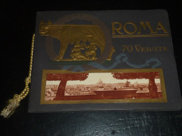 LIVRE DE 70 Vues SUR LA VILLE DE ROME " ROMA 70 VEDUTE " RICORDO DI ROMA " - ITALIE - Livres Anciens