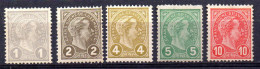 Sellos Nº 69/73 Luxemburgo - 1895 Adolphe De Profil