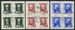 SLOVAKIA 1943-44 Personalities Used Blocks Of 4   Michel 111Y, 132-33 - Used Stamps