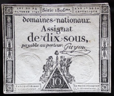 Francs - 10 Sous - 1792 - Série 1806 - TTB+ - Assignate