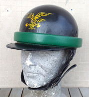 Casco Ubott In Cuoio E Sughero Da Motociclista Della P.S. Del 1964 Tg. 57 - Copricapi