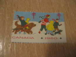 1960 Dog Dogs Christmas TB Tuberculosis 2 Poster Stamp Vignette CANADA Tuberculose Label Seal Health Sante - Local, Strike, Seals & Cinderellas