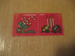 1971 Christmas TB Tuberculosis 2 Poster Stamp Vignette CANADA Tuberculose Label Seal Health Sante - Vignettes Locales Et Privées