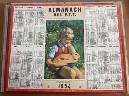 CALENDRIER ALMANACH DES POSTES  1954 / ENFANT LAPIN - Grand Format : 1941-60