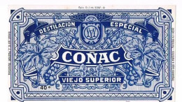 ETIQUETA COÑAC VIEJO SUPERIOR ESTAMPA COMERCIAL ANTIGUA ** - Alcools