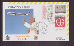 Vatican, Enveloppe Avec Cachet " Retour Du Pape Jean-Paul II " Visite à Séoul Du 6 Octobre 1989 - Maschinenstempel (EMA)