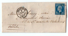 TB 4119 - 1860 - LSC - Lettre De GRENOBLE Pour Me CHAUVY Notaire à SAINT - MARTIN - DE - VALAMAS - 1877-1920: Semi-Moderne