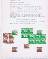 Ireland 1944 O'Clery ½d And 1s, Album Page With Set In Mint Blocks, Plus Used Singles, Wmk Reading Up - Nuevos
