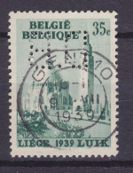 Belgium Perfin Perforé Lochung 'D.B' 1938, Mi. 482 Internationale Ausstellung Lüttich Deluxe Cancel GENT !! (2 Scans) - 1934-51