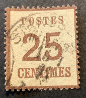 Alsace-Lorraine 1870 25c BRUN NOIR ! Mi.7 Ib TTB Oblitéré (France Guerre Occupation Allemande Elsass Lothringen NDP War - Used Stamps