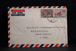 Selangor 1961 Air Mail Cover To South India__(6434) - Selangor