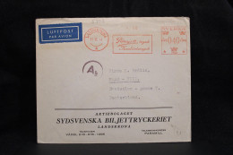 Sweden 1944 Landskrona Censored Air Mail Cover To Germany__(5799) - Covers & Documents