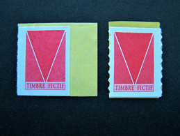 TIMBRE FICTIF ROUGE N° TF 1 ** ENTAME DROITE + ONDULEE DE CARNET VIGNETTE EXPERIMENTALE VIGNETTES EXPERIMENTALES TF1 - Pruebas, Viñetas Experimentales