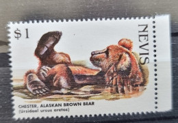 NEVIS Ours, Bear, Oso, Tragen. Yvert N° 1112** Neuf Sans Charnière MNH// Ours Brun D Alaska - Ours