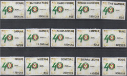 2015 Joint Issue Emission Commune CEDEAO ECOWAS 40 Years ALL 15 Countries MNH Benin Senegal Togo Nigeria Burkina Guine - Sierra Leone (1961-...)