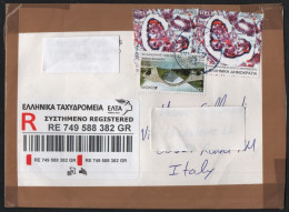 GREECE 2018 - REGISTERED ENVELOPE - EUROPA: BRIDGE / SCIENCE AND ART THROUGH THE MICROSOPE - Brieven En Documenten