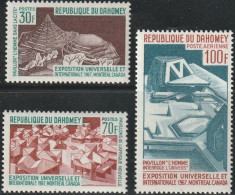 THEMATIC MONTREAL INTERNATIONAL EXHIBITION   - 3v+BF   -  DAHOMEY - 1967 – Montréal (Canada)