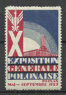 POLAND Polska 1929 Advertising Reklamemarke 1929 Exposition Generale Polonaise In Poznan MNH - Vignettes