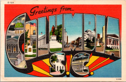 South Carolina Greetings From Camden Large Letter Linen - Camden