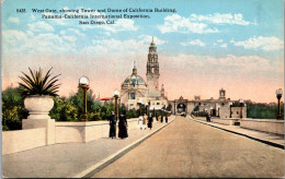 California San Diego 1915 Panama-California Expo West Gate Showing Tower And Dome Of California Building Curteich - San Diego