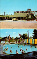 Wyoming East Rock Springs El Rancho Motor Lodge Split View Showing Swimming Pool - Rock Springs