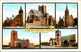 Minnesota Duluth Principal Protestant Churches Multi View Curteich - Duluth