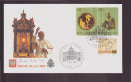 Vatican, Enveloppe Avec Cachet " Retour Du Pape Jean-Paul II " Au Saint Siège Du 9 Juillet 1991 - Macchine Per Obliterare (EMA)