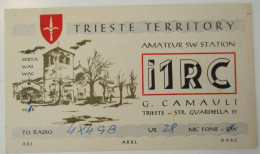 ITALY TRIESTE TRIEST G CAMAVLI AMATEUR SHORTWAVE RADIO STATION CARD POSTCARD ANSICHTSKARTE CARTE POSTALE CP - Cologno Monzese