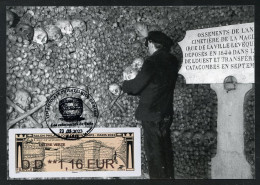 FRANCE (2023) Carte Maximum Card - ATM LISA Salon Philatélique De Printemps, Les Catacombes De Paris, Crânes, Ossements - 2020-…