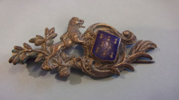 BROCHE INSIGNE LION HERMINE EMAIL BRETAGNE - Autres & Non Classés