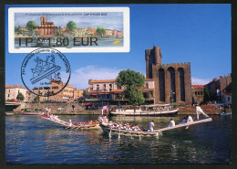 FRANCE (2023) Carte Maximum Card ATM LISA Assemblée Générale Philapostel Cap D'Agde, Joutes Nautiques, église - 2020-…