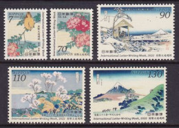 2022 JAPAN INTL LETTER WRITING WEEK STAMP 5V - Nuevos