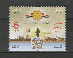 EGYPT / 2021 / ISRAEL / 6TH OCTOBER WAR / PEACE / TANK / SOLDIER / GUN / FIGHTER JET / MISSILE / BATTLESHIP / FLAG / MNH - Ongebruikt