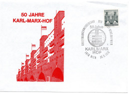 64892 - Oesterreich - 1978 - 50g Rollenmarke EF A SoUmschlag SoStpl WIEN - 50 JAHRE KARL MARX HOF - Lettres & Documents